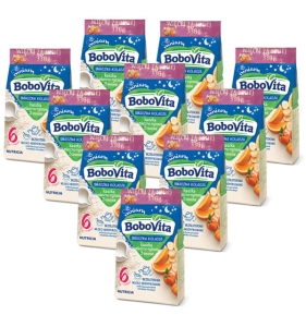 BoboVita Kaszka Smaczna kolacja mleczno-ryżowa 3 owoce 10x330g 6+