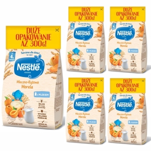 NESTLE Kaszka mleczno-ryżowa Morela - po 4 miesiącu 5x 300g