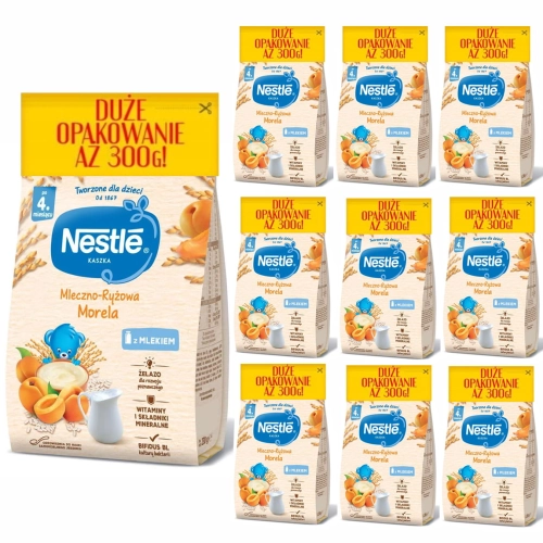 NESTLE Kaszka mleczno-ryżowa Morela - po 4 miesiącu 10x300g