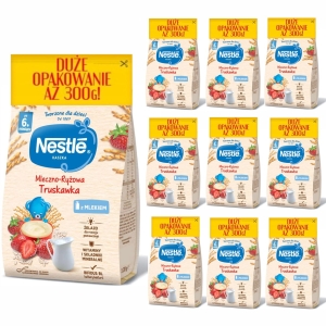 NESTLE Kaszka mleczno-ryżowa truskawka - po 6 miesiącu 10x 300g