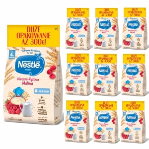 NESTLE Kaszka mleczno-ryżowa Malina - po 4 miesiącu 10x300g