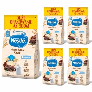 NESTLE Kaszka mleczno-ryżowa Kakao po 10 miesiącu 5x300g