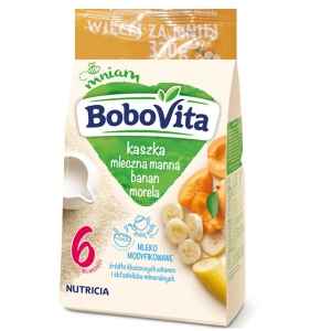 BoboVita Kaszka mleczna manna banan morela 330g 6+