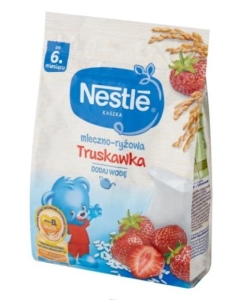NESTLE Kaszka mleczno-ryżowa Truskawka - po 6 miesiącu 230g