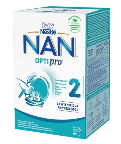 Nestle Nan Optipro 2 Mleko Modyfikowane następne dla niemowląt powyżej 6 miesiąca 650 g