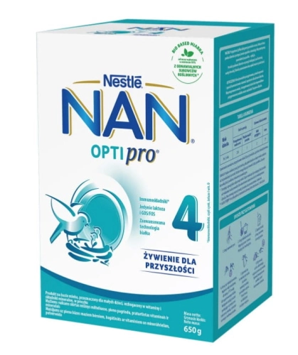 Nestle Nan Optipro 4 Mleko Modyfikowane Junior dla dzieci po 2 roku 650 g