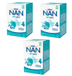 Nestle Nan Optipro 4 Mleko Modyfikowane Junior dla dzieci po 2 roku 3 x 650 g