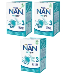 Nestle Nan Optipro 3 Mleko Modyfikowane Junior dla dzieci po 1 roku 3 x 650 g