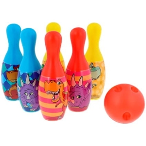 Zestaw kręgli do gry 7 el. 3+ Dinozaury