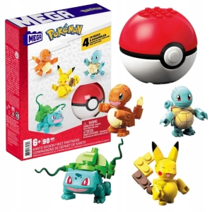 Klocki Konstrukcyjne MEGA POKEMON 90el. ZESTAW STARTOWY 4 Pokemony + Pokeball 3+