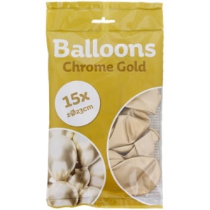 Balony chromowane złote 15 szt.