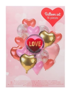 Balony foliowe i lateksowe miłosne serca 16 sztuk