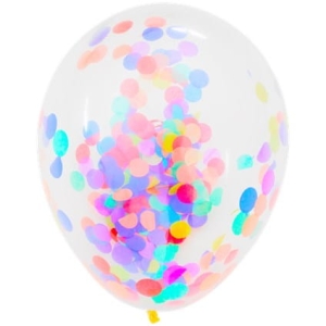 Balon z konfetti 6 sztuk Okrgły Ø 30 cm