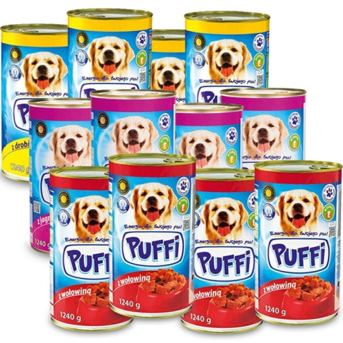 Karma da psa PUFFI mix smaków puszka 1240g x 12 szt.jpg