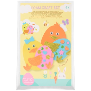 Piankowa figurka wielkanocna do złożenia DIY 4szt z brokatem Kurczak