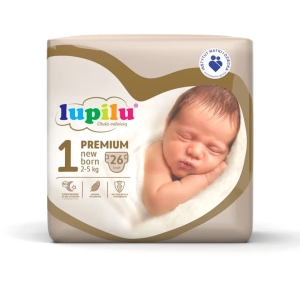 LUPILU Pieluchy PREMIUM 1 New born 2-5 kg 26 szt. Złote