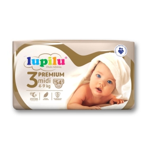 LUPILU Pieluchy PREMIUM 3 Midi 4-9 kg 54 szt. Złote