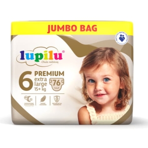 LUPILU Pieluchy PREMIUM 6 Ekstra Large 15+ kg 76 szt.  Jumbo Bag