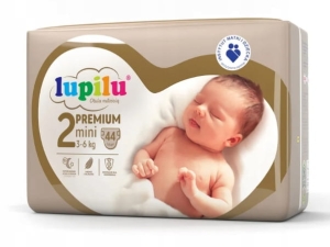 LUPILU Pieluchy PREMIUM 2 Mini 3-6 kg 44 szt. Złote