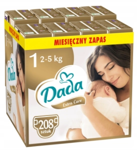 Dada Pieluchy jednorazowe Extra Care 1 NEWBORN  2‑5 kg 8x26 208 sztuk