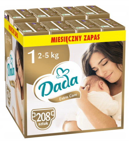 Dada Pieluchy jednorazowe Extra Care 1 NEWBORN  2‑5 kg 8x26 208 sztuk