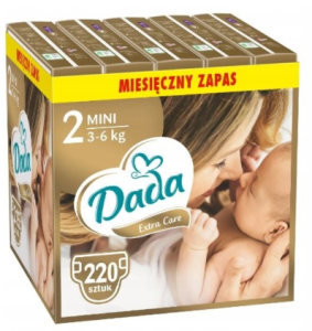 Dada Pieluchy jednorazowe Extra Care 2 MINI  3‑6 kg 5x44szt 220 sztuk