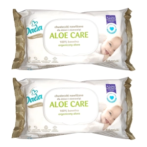 Chusteczki nawilżane Dada Extra Care Aloe Care organiczny aloes 64 szt. [2x]