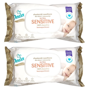 Chusteczki nawilżane Dada Extra Care Ultra Sensitive bezzapachowe 64 szt. [2x]