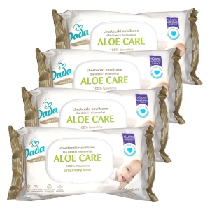 Chusteczki nawilżane Dada Extra Care Aloe Care organiczny aloes 64 szt. [4x]
