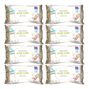 Chusteczki nawilżane Dada Extra Care Aloe Care organiczny aloes 64 szt. [8x]