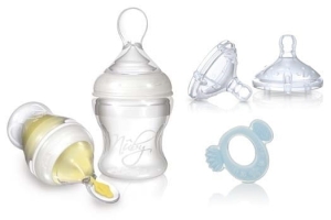 Zestaw do karmienia Softflex Infafeeder + smoczki na butelkę + gryzak Nuby