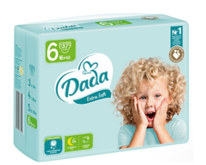 Pieluchy  jednorazowe Dada Extra Soft 6 EXTRA LARGE 16+ kg 37 szt.  new