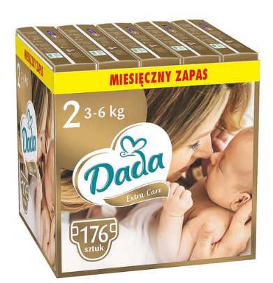 Dada Pieluchy jednorazowe Extra Care 2 MINI  3‑6 kg 4x 44 szt. NEW