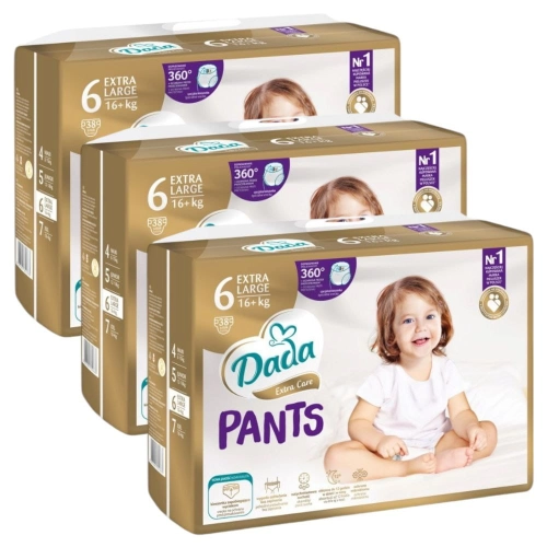 Dada Extra Care pieluchomajtki PANTS 6 Extra Large 16+ kg 3 x38 szt. złote  114  sztuk NEW