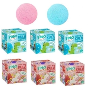 Musujące kule do kąpieli Pinio Magic z niespodzianką 6x140g Zestaw