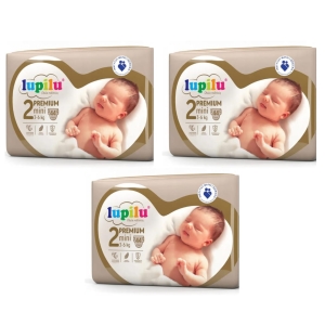 LUPILU Pieluchy PREMIUM 2 Mini 3-6 kg 3 x 44 szt. Złote