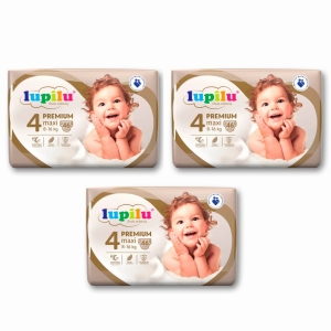 LUPILU Pieluchy PREMIUM 4 Maxi 8-16 kg 3 x 46 szt. Złote