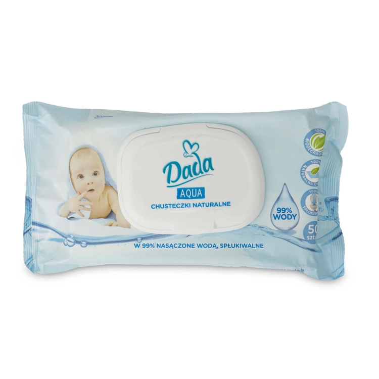 Chusteczki naturalne Dada Aqua 50szt.  spłukiwalne 616248