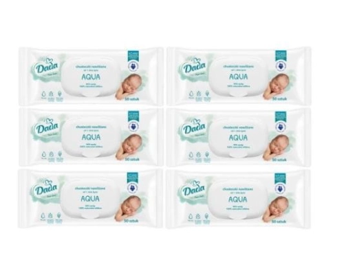 Chusteczki naturalne Dada Aqua 6x50szt  100% naturalne