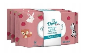 Nawilżany Spłukiwany papier toaletowy Dada 3x60 szt. malina