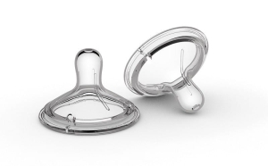 Nanobebe Smoczek silikonowy na butelkę - wolny przepływ - 2 szt.