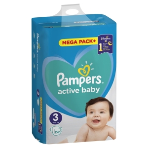 Pieluchy jednorazowe Pampers Active Baby rozm. 3 6-10 kg 152 szt