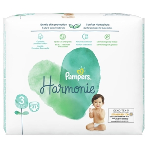 Pieluszki Pampers Harmonie Rozmiar 3 31 sztuk 6-10kg