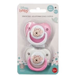 Smoczek anatomiczny z etui Kubuś Puchatek 6m+ 2 szt. Disney Baby