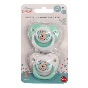 Smoczek anatomiczny z etui Kubuś Puchatek 6m+ 2 szt. Disney Baby