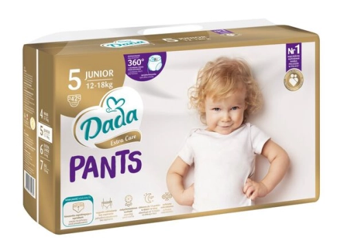Dada Extra Care pieluchomajtki PANTS 5 JUNIOR 42 szt. złote