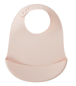 Silikonowy śliniak z regulowanym zapięciem różowy