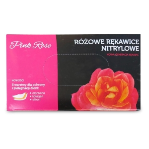 Rękawice nitrylowe Pink Rose różowe rozmiar XS 100 szt.