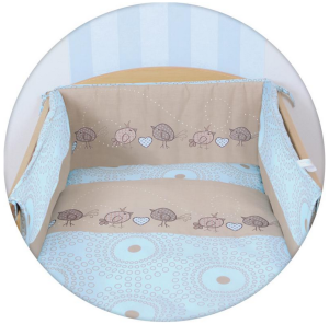 Pościel drukowana 3-elementowa 100x135 Ptaszki brązowe Ceba WYPRZEDAŻ