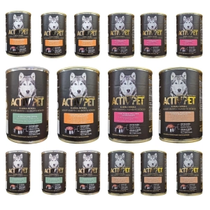Activ Pet Karma mokra dla psa MIX smaków 16x 400g NEW